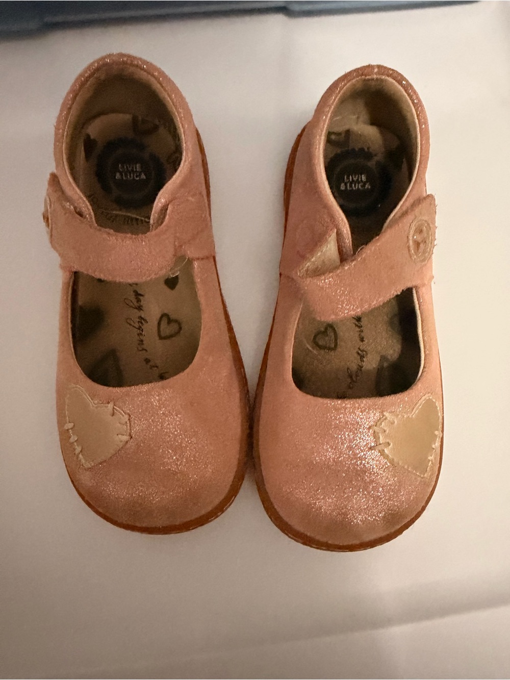 Livie & Luca Rose Gold Shimmer Mary Jane Shoes